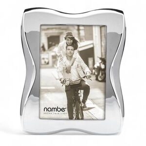 Nambe Polished Curved Metal Photo Frame - Silver